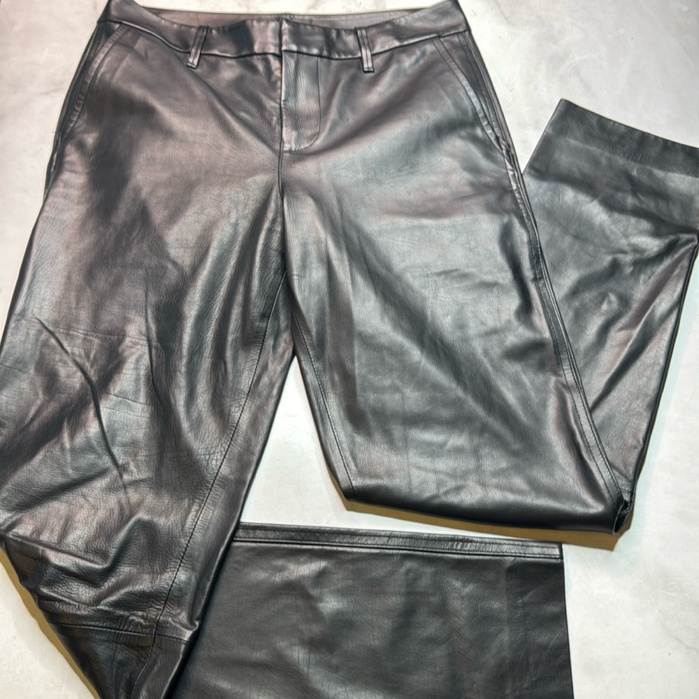 RTA Women’s Straight Leg Calfskin Leather Pant